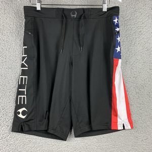 HYLETE Shorts Black American Flag Mens M Cross Training MMA Jiujitsu Boxing